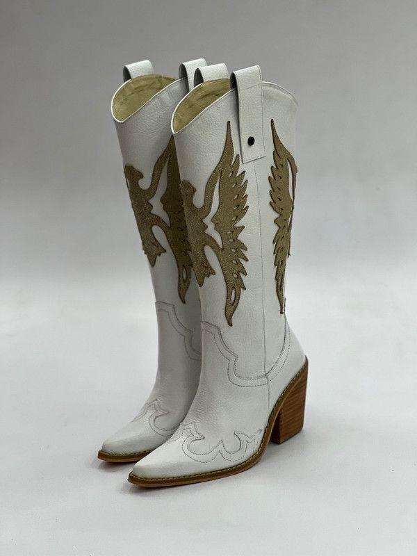 Bota West blanco Exotica-1
