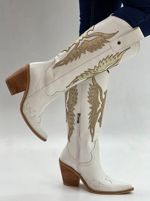 Bota West blanco Exotica-0