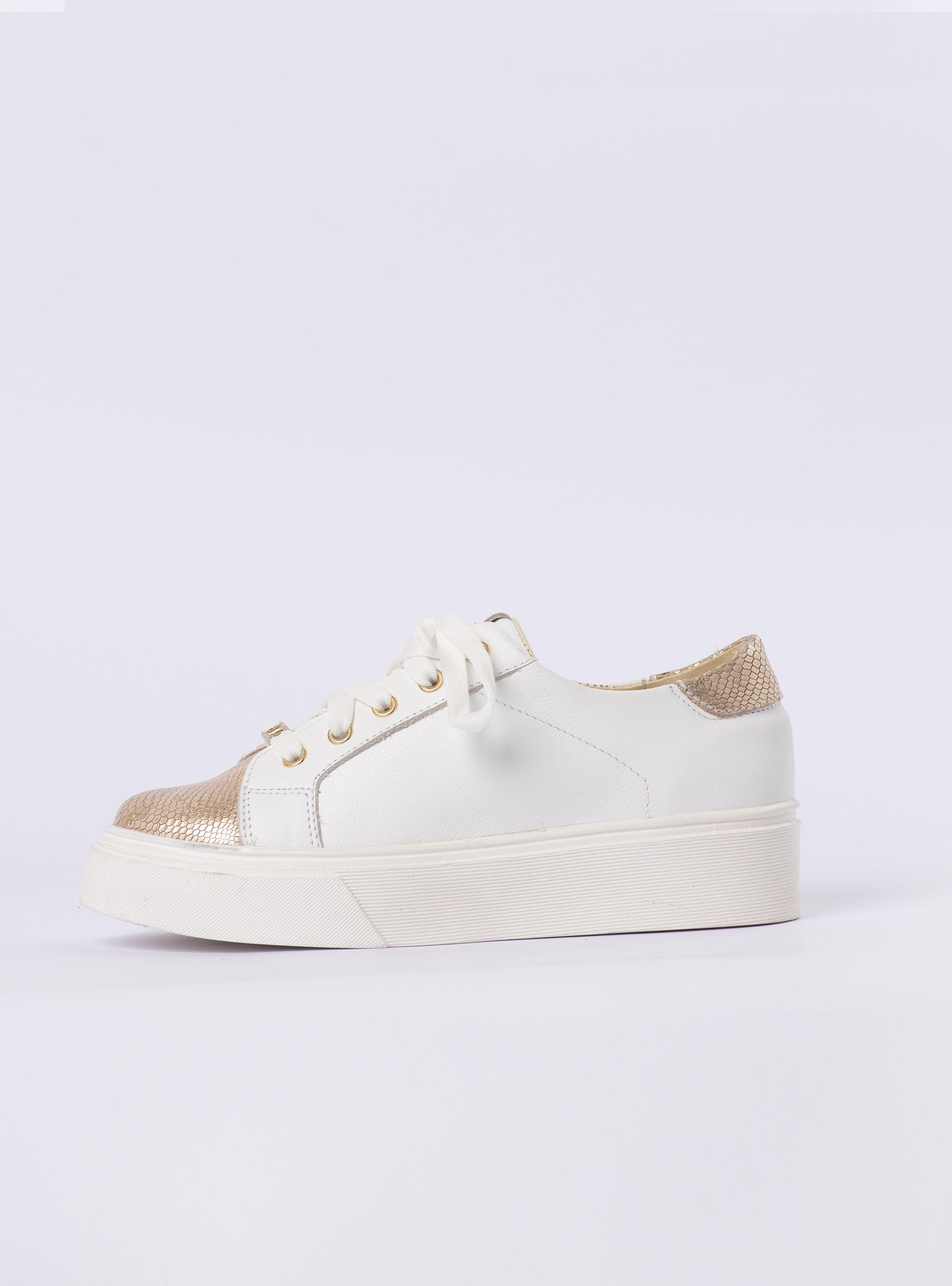 Zapatilla Vary Blanco Cascabel Dorado-3