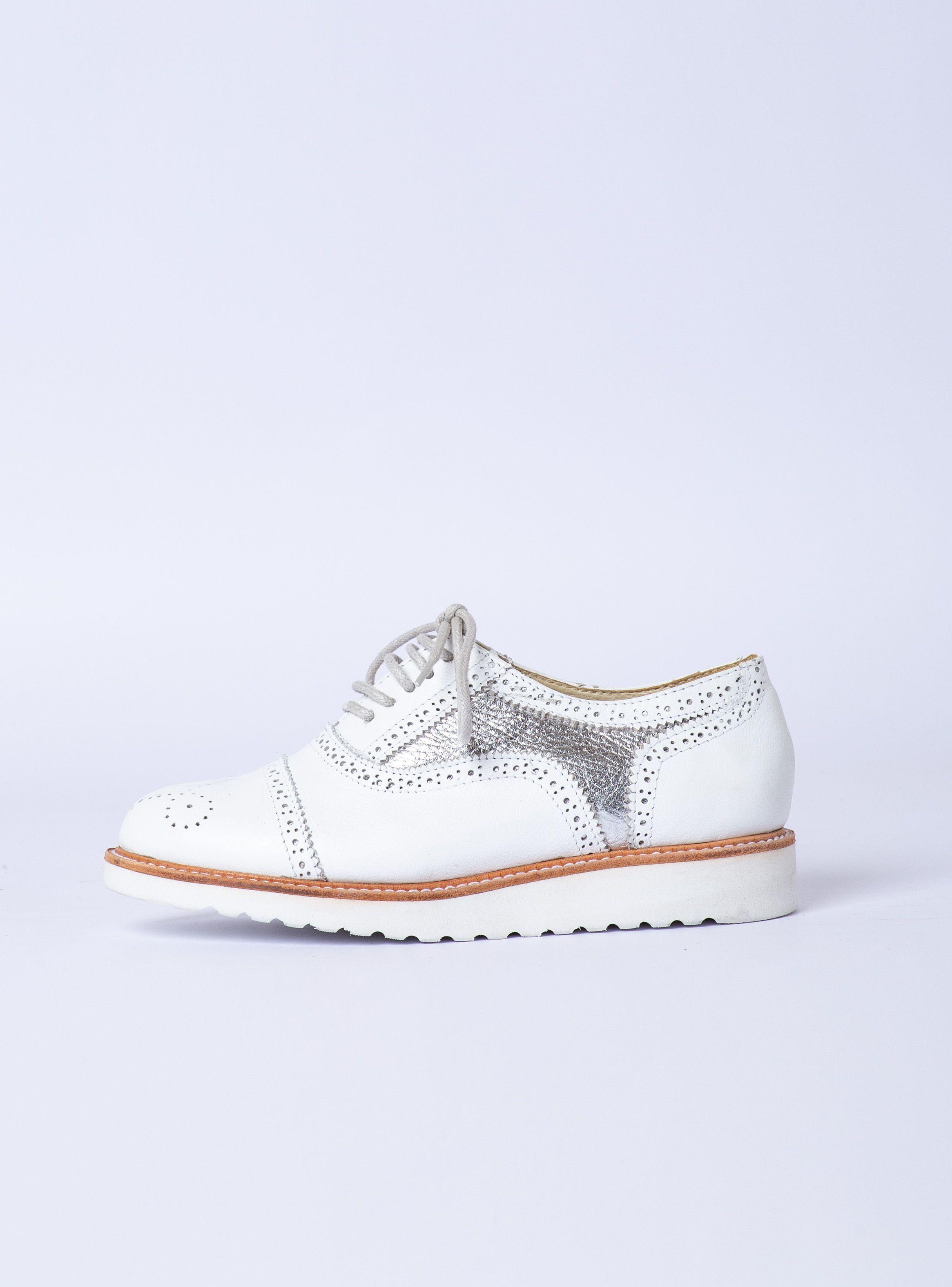 Zapato Cleo Blanco Niquel Exotica -4