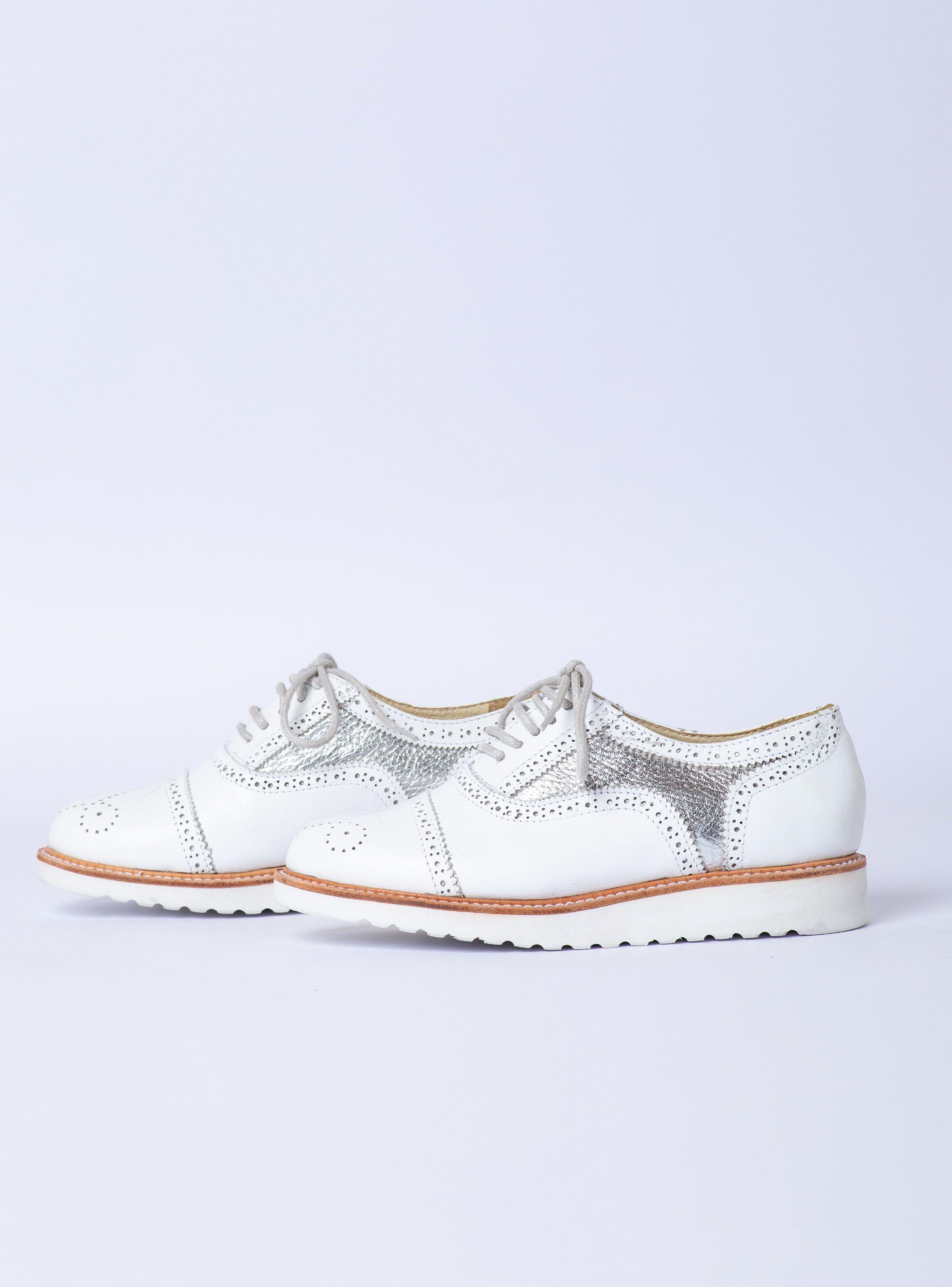 Zapato Cleo Blanco Niquel Exotica -5