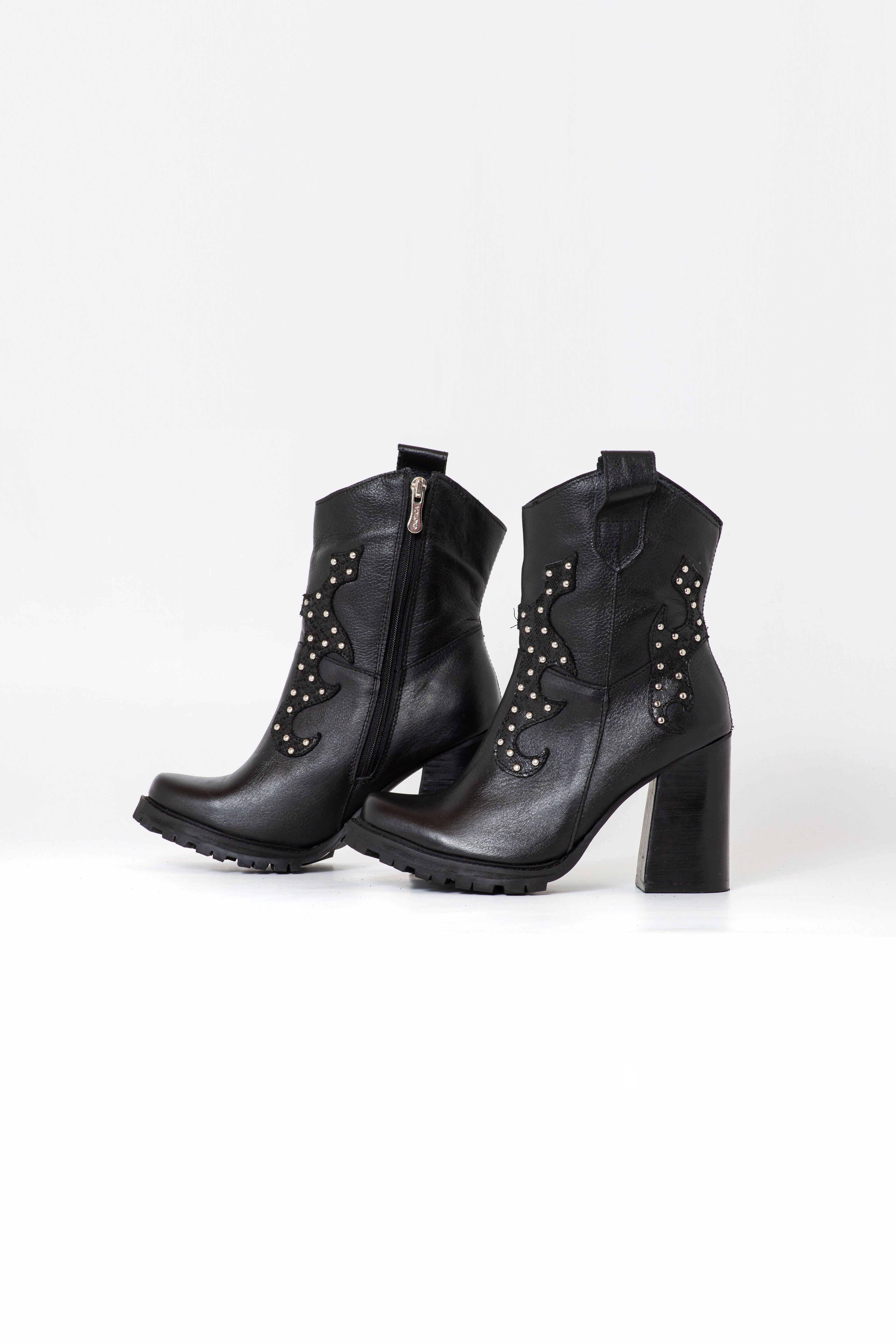 Botín Selena Negro Exotica-2