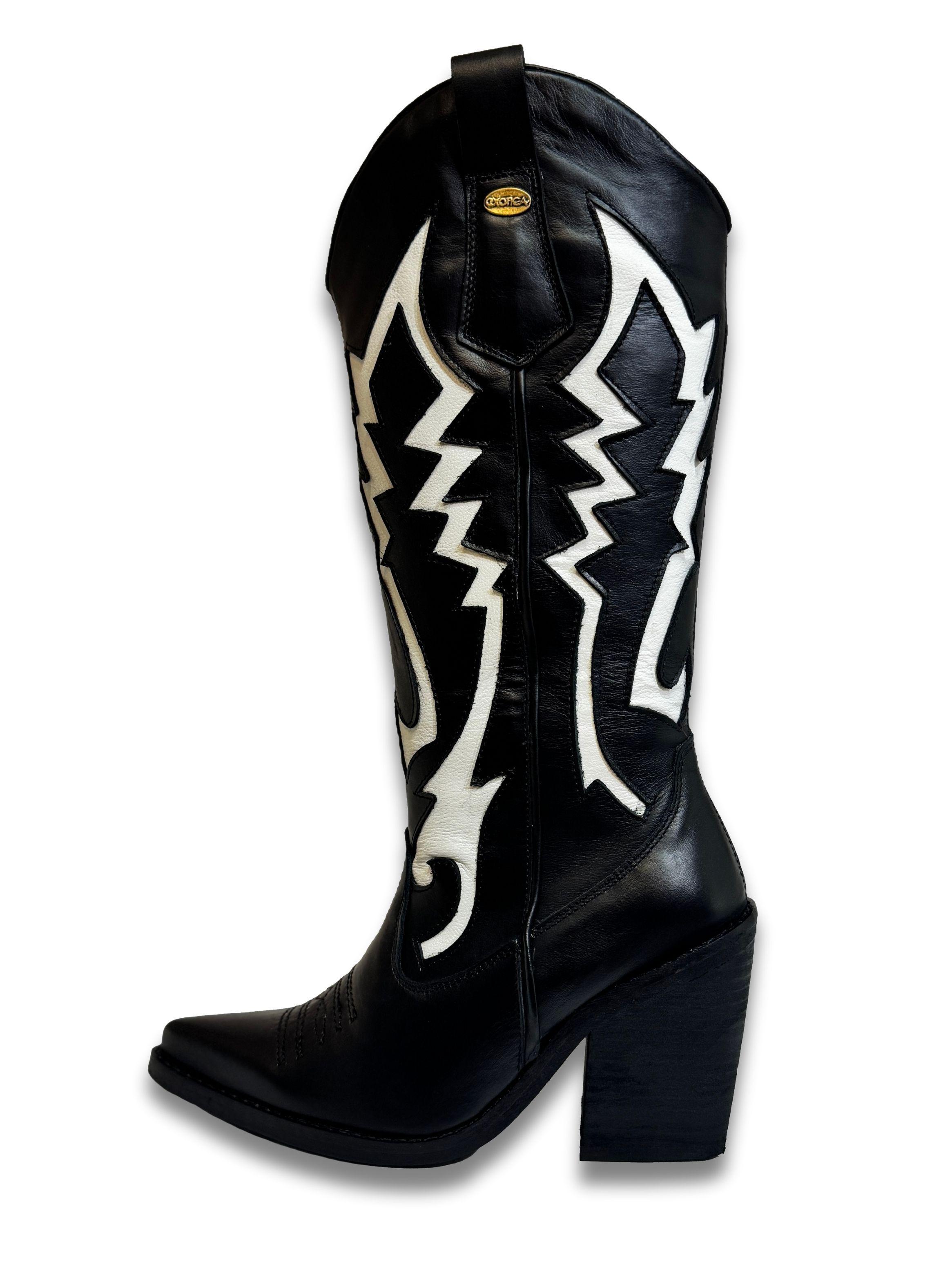 Bota Gina Negro Blanco Exotica-0