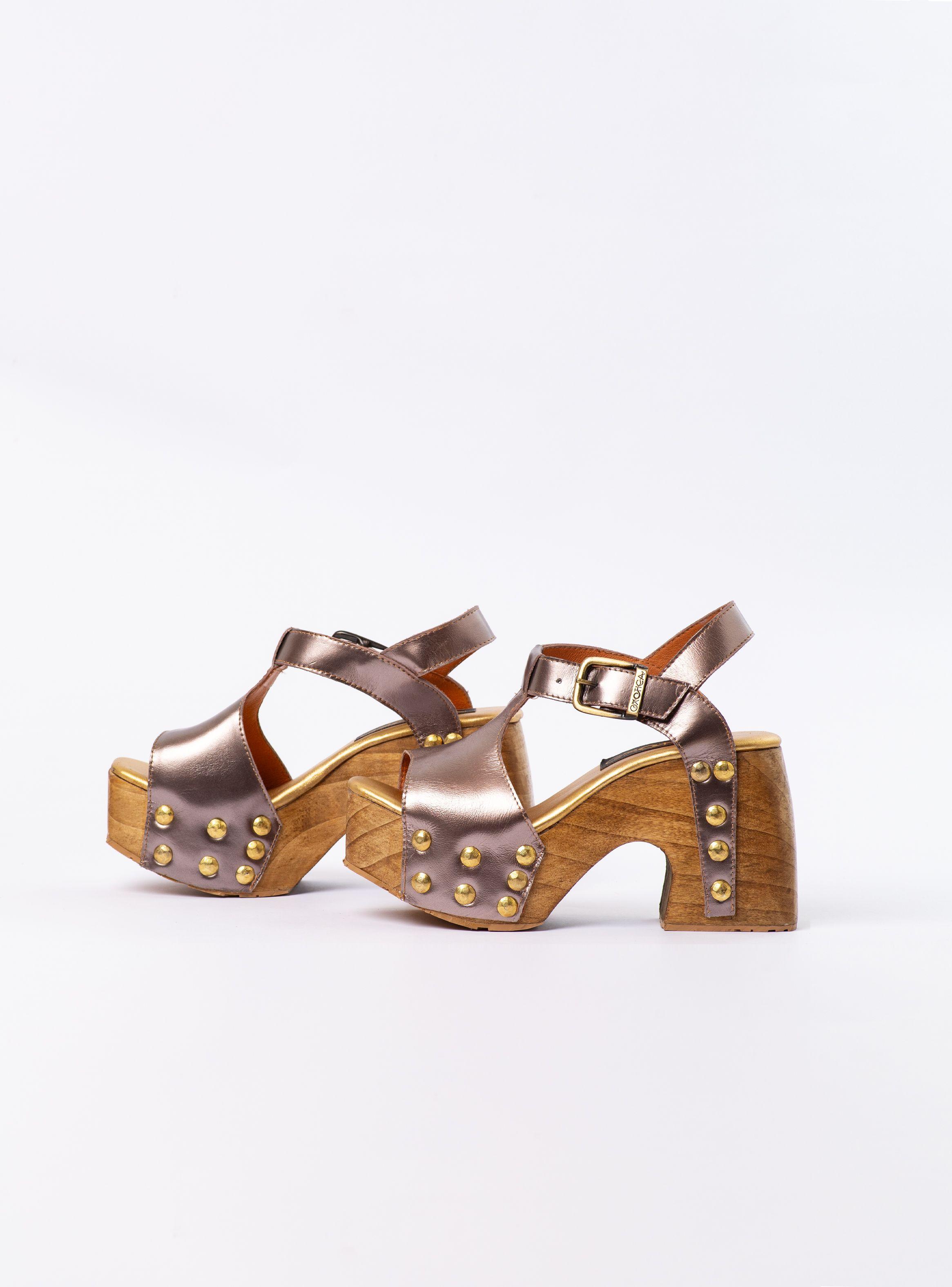 Zueco Colomba Rosa Metalizado Exotica-4