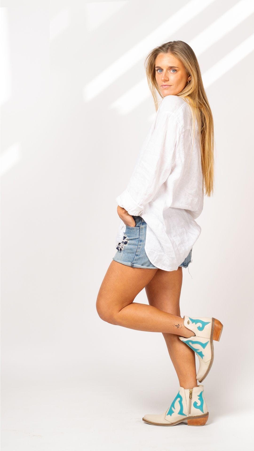 Botin Billy Marfil Celeste Exotica-5