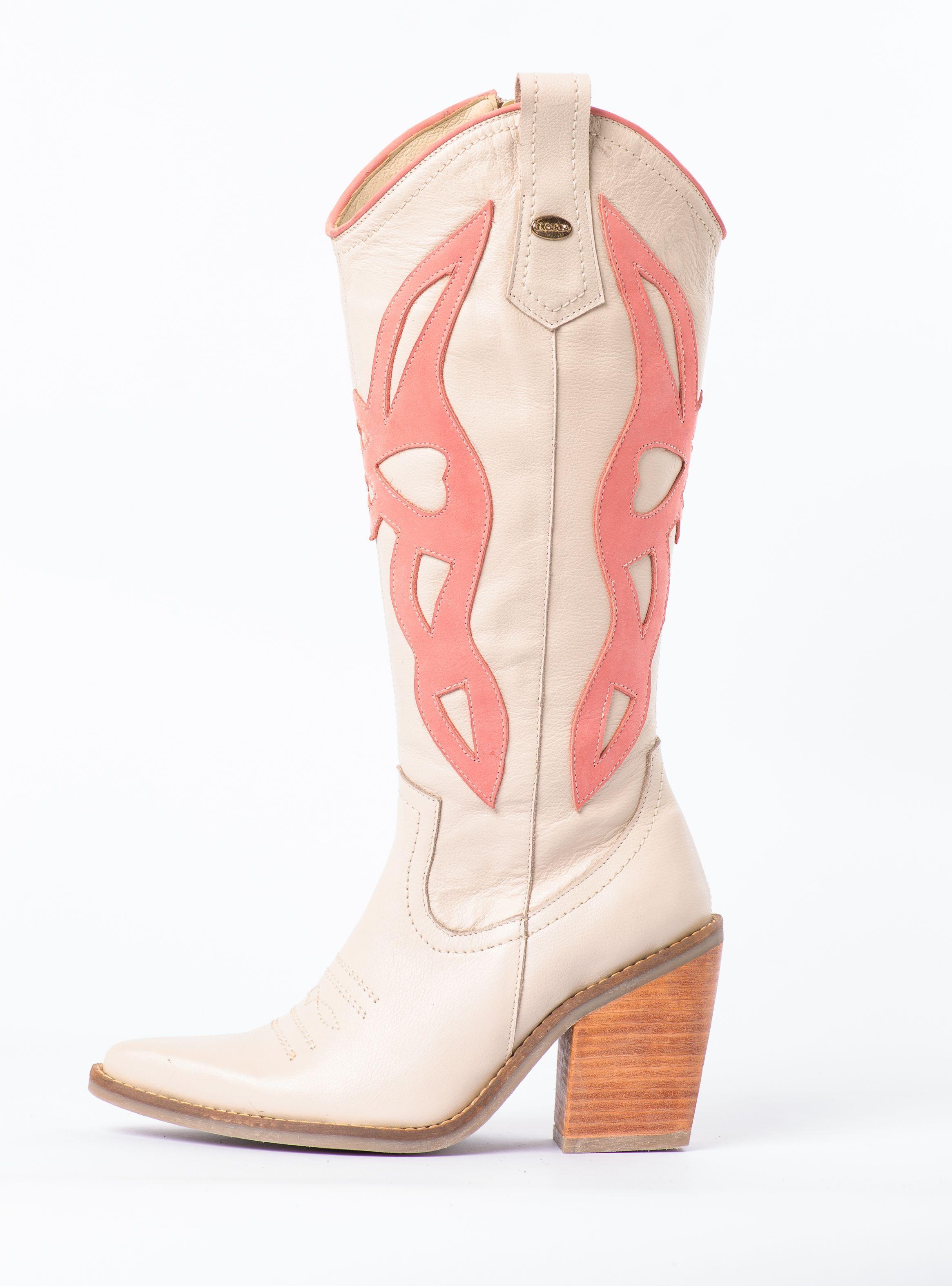 Bota Mariela Marfil Rosa Exotica-3