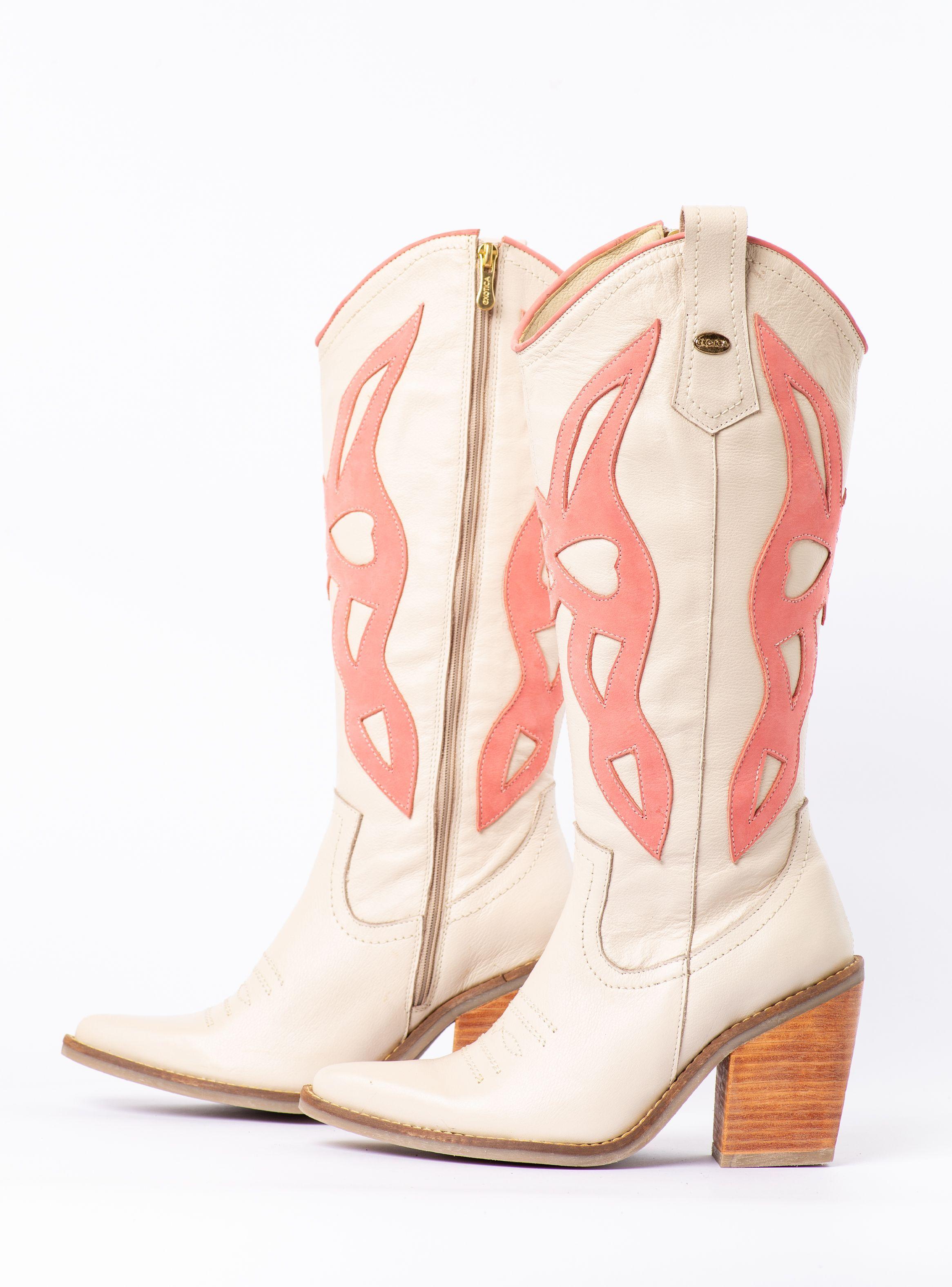 Bota Mariela Marfil Rosa Exotica-4