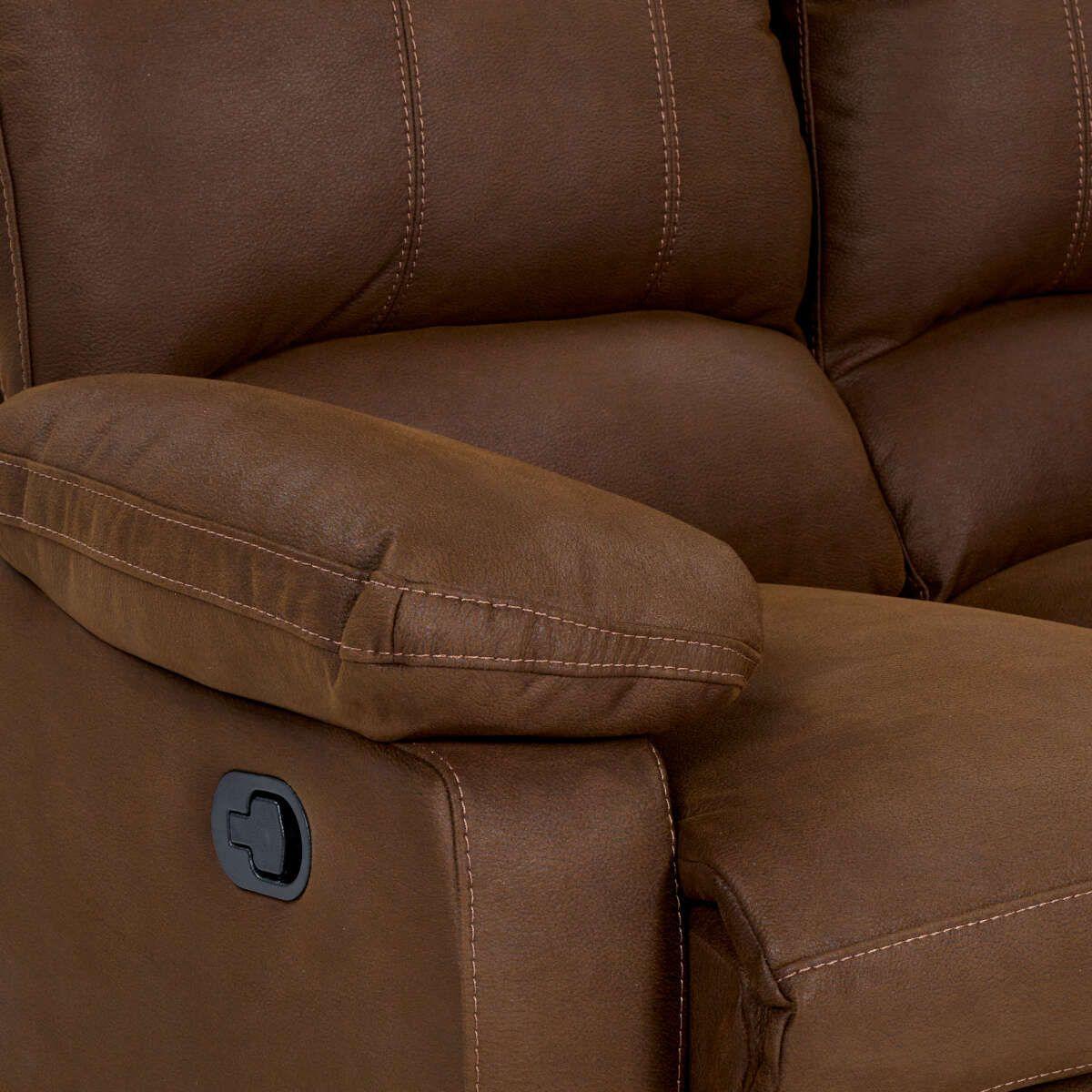 Sofá Reclinable Rosen Archie 2 Cuerpos Manual Tela Café-5