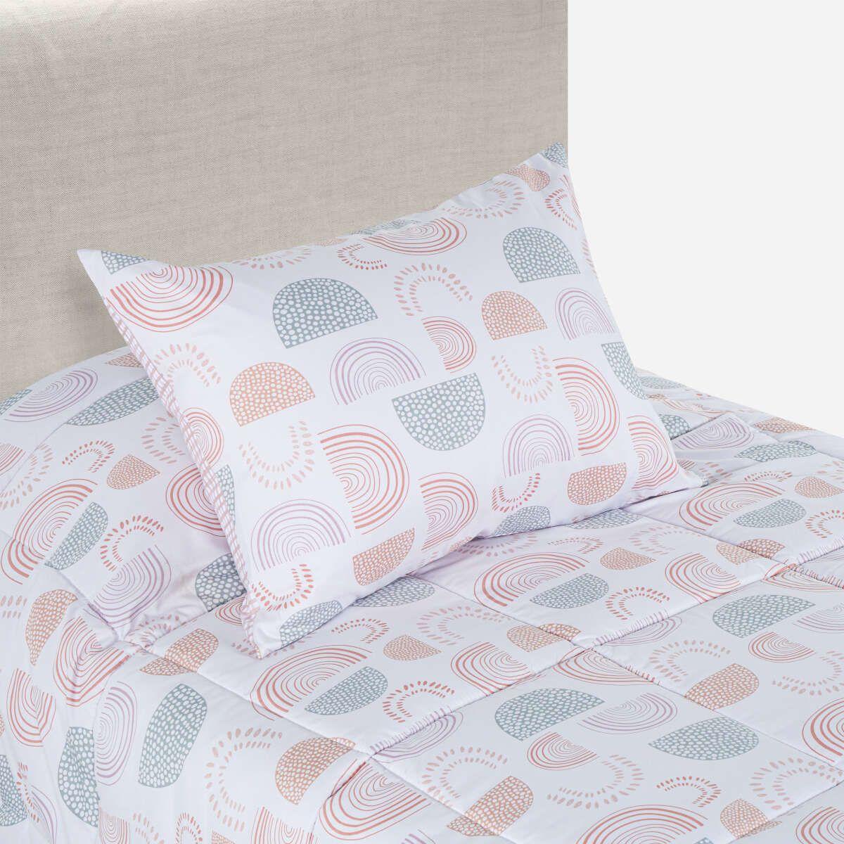 Plumón Reversible Kids Microfibra Rainbow 1,5 Plazas-3