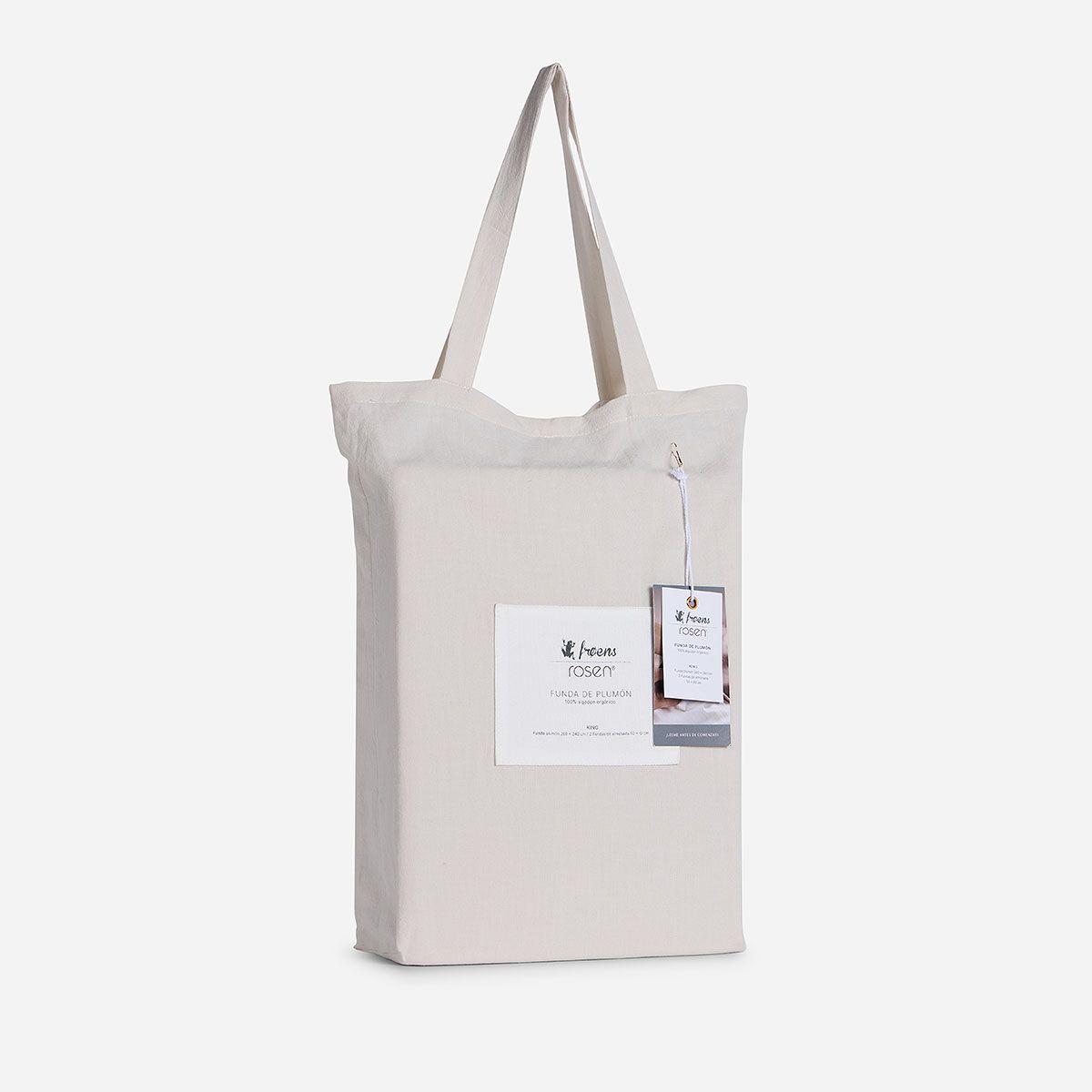 Funda Plumón Froens Algodón Orgánico Gris Perla 2 Plazas-3