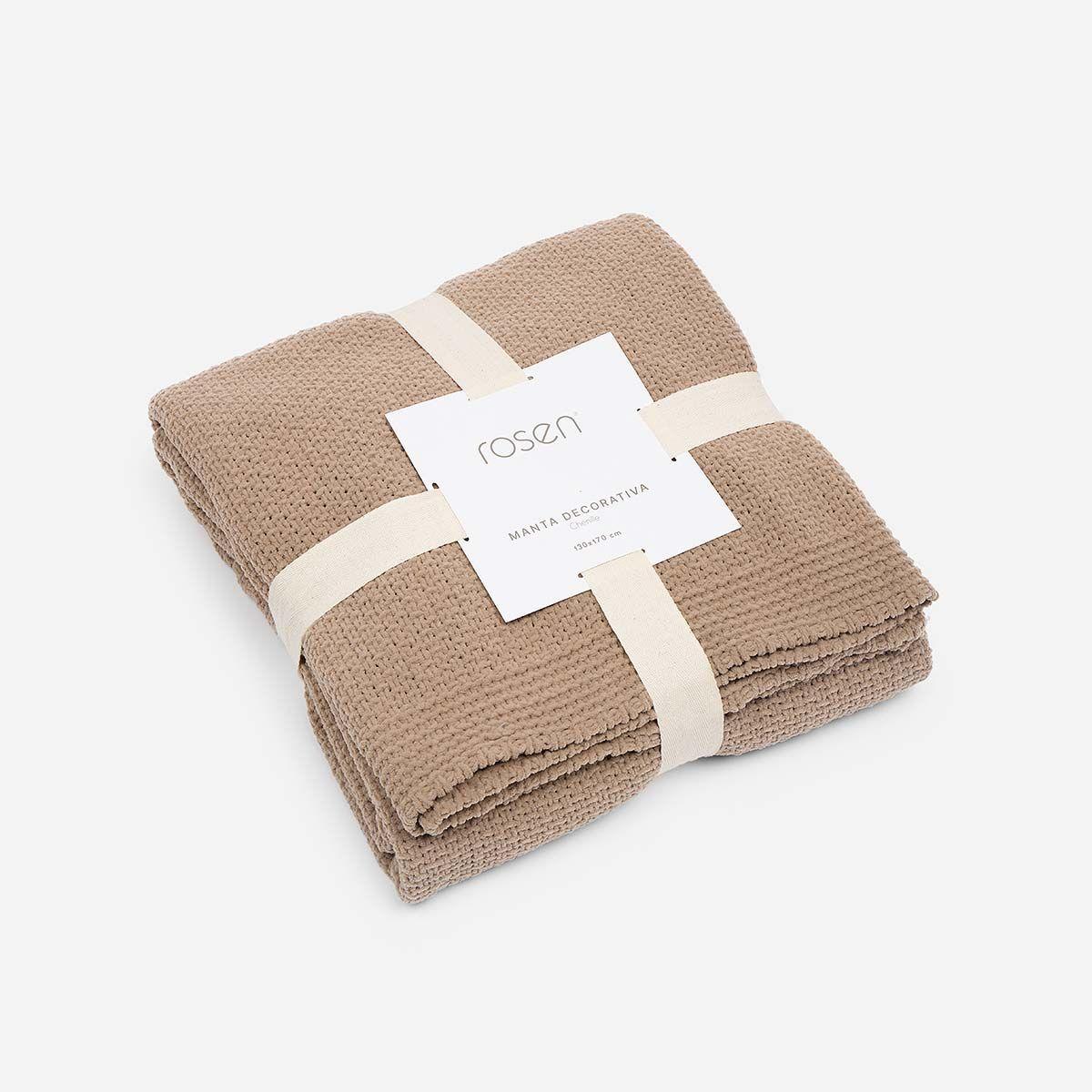 Manta New Chenille Beige 130x170 cm-2