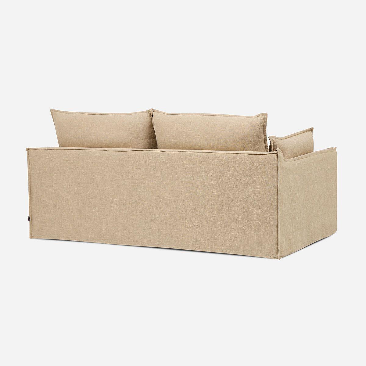 Sofá Odre 3 Cuerpos Tela Beige-2