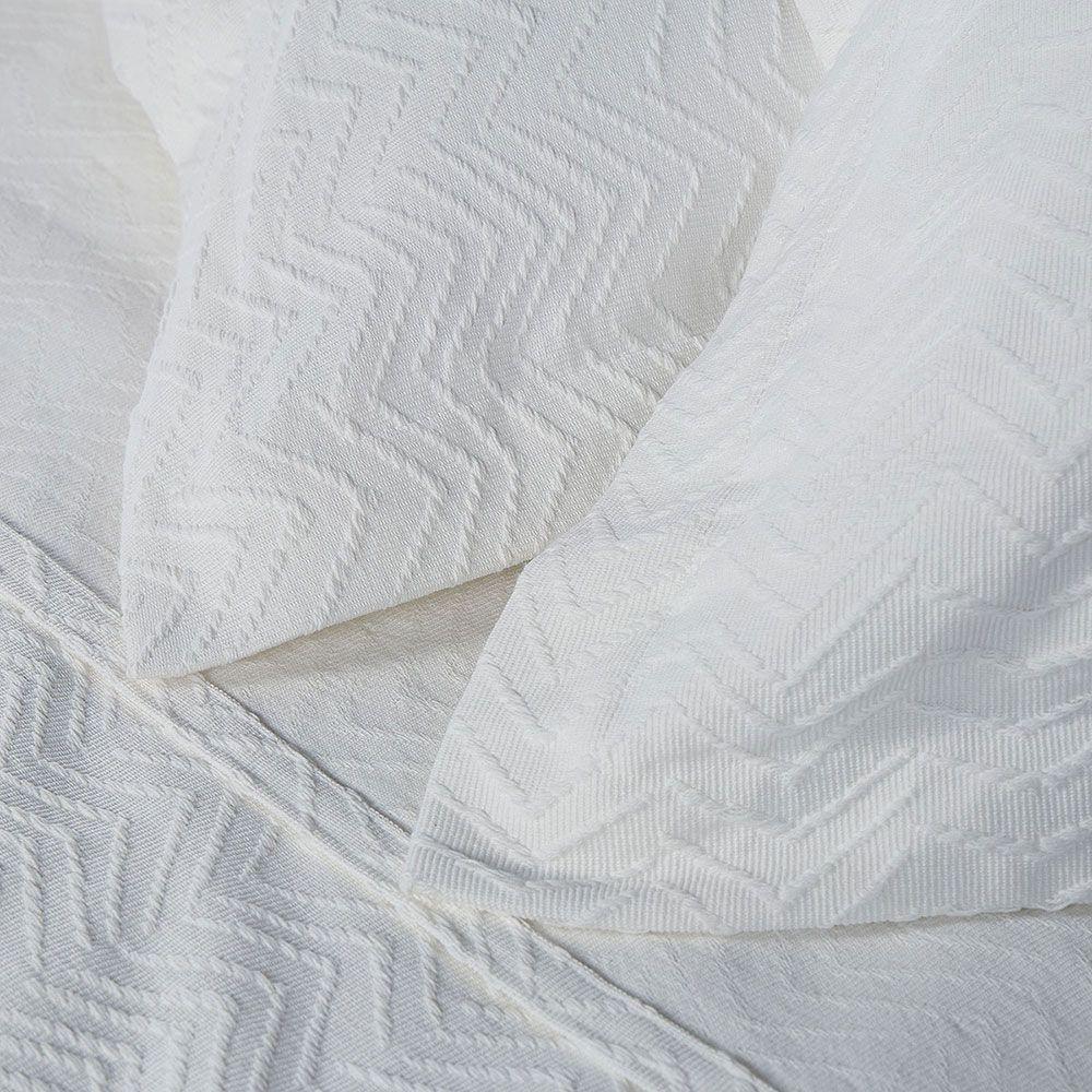 Colcha Algodón Textura Benine Blanco Súper King-3