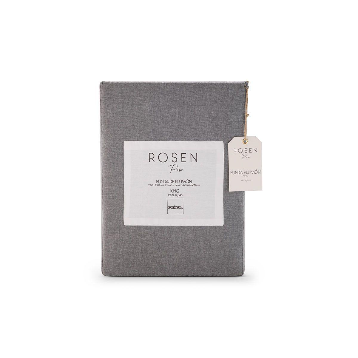Funda Plumón Rosen Algodón Pure New Lanin King Gris-5