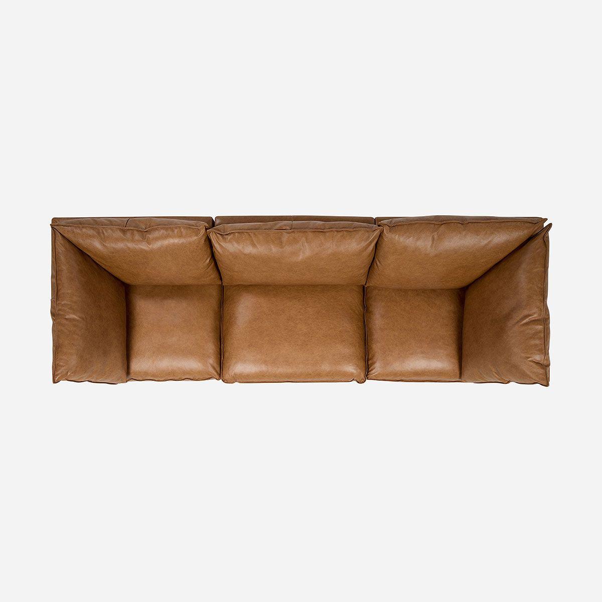 Sofá Modular Seattle 3 Piezas Cuero Camel-4