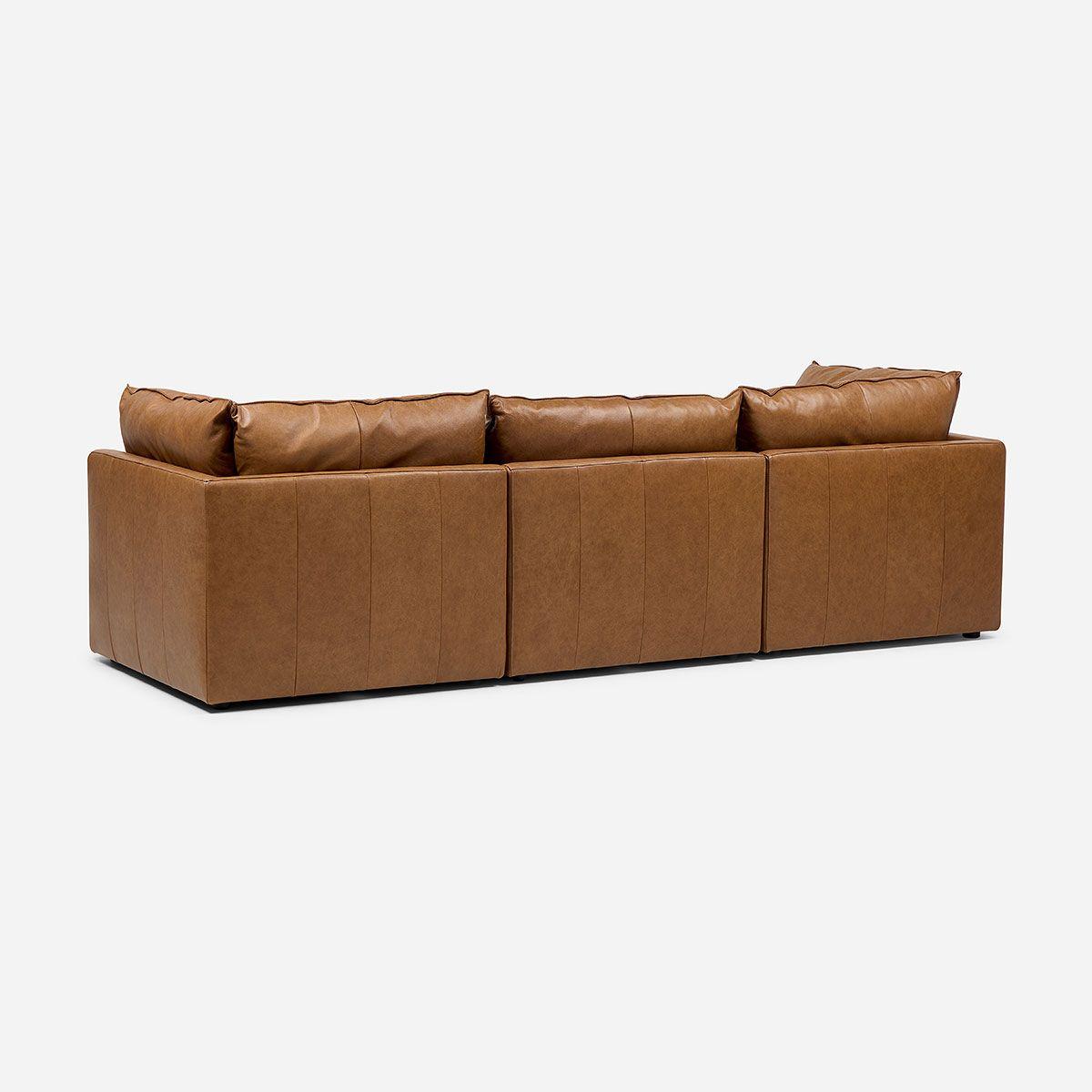 Sofá Modular Seattle 3 Piezas Cuero Camel-5