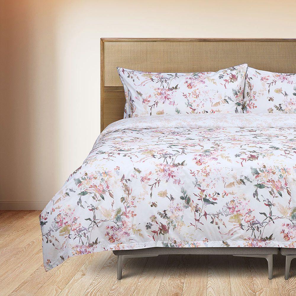 Funda Plumón Reversible Algodón Tabea Botanico Súper King-2