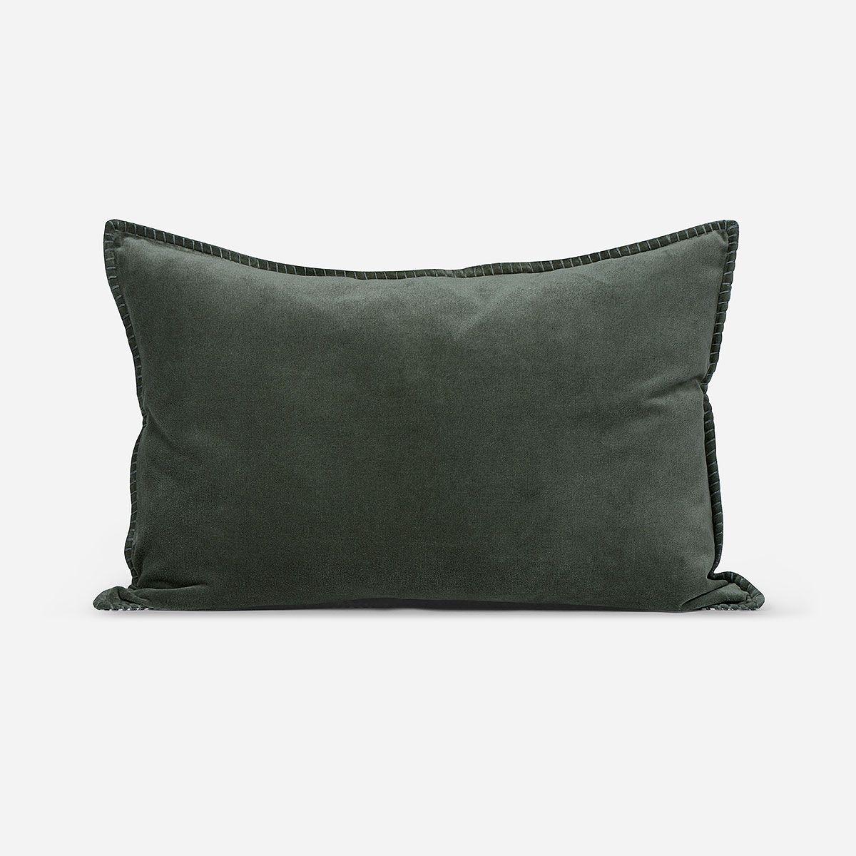 Funda de Cojín Velvet Stripes 60 x 40 cm Oliva-0