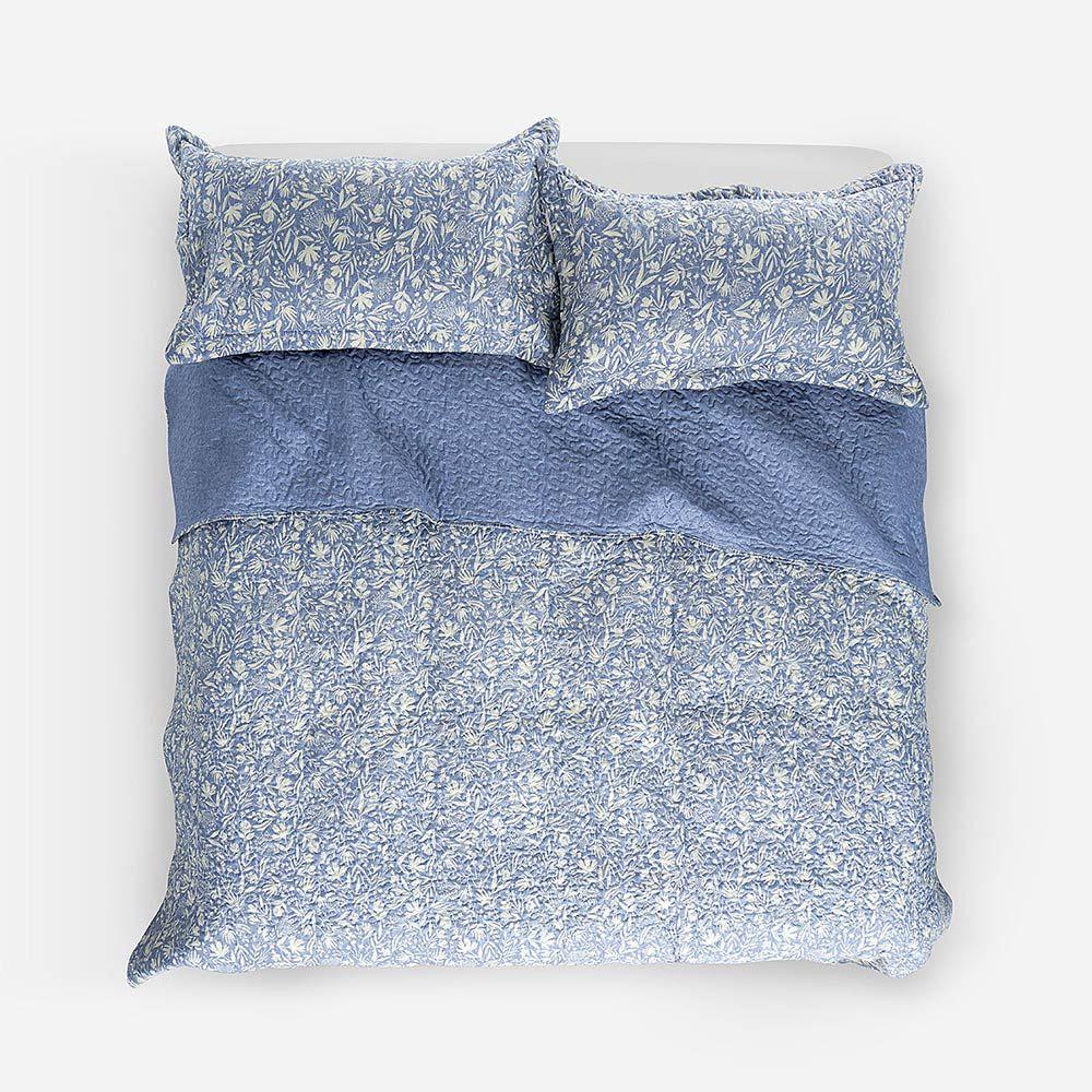 Quilt Estampado Reversible Hefel Azul King-0
