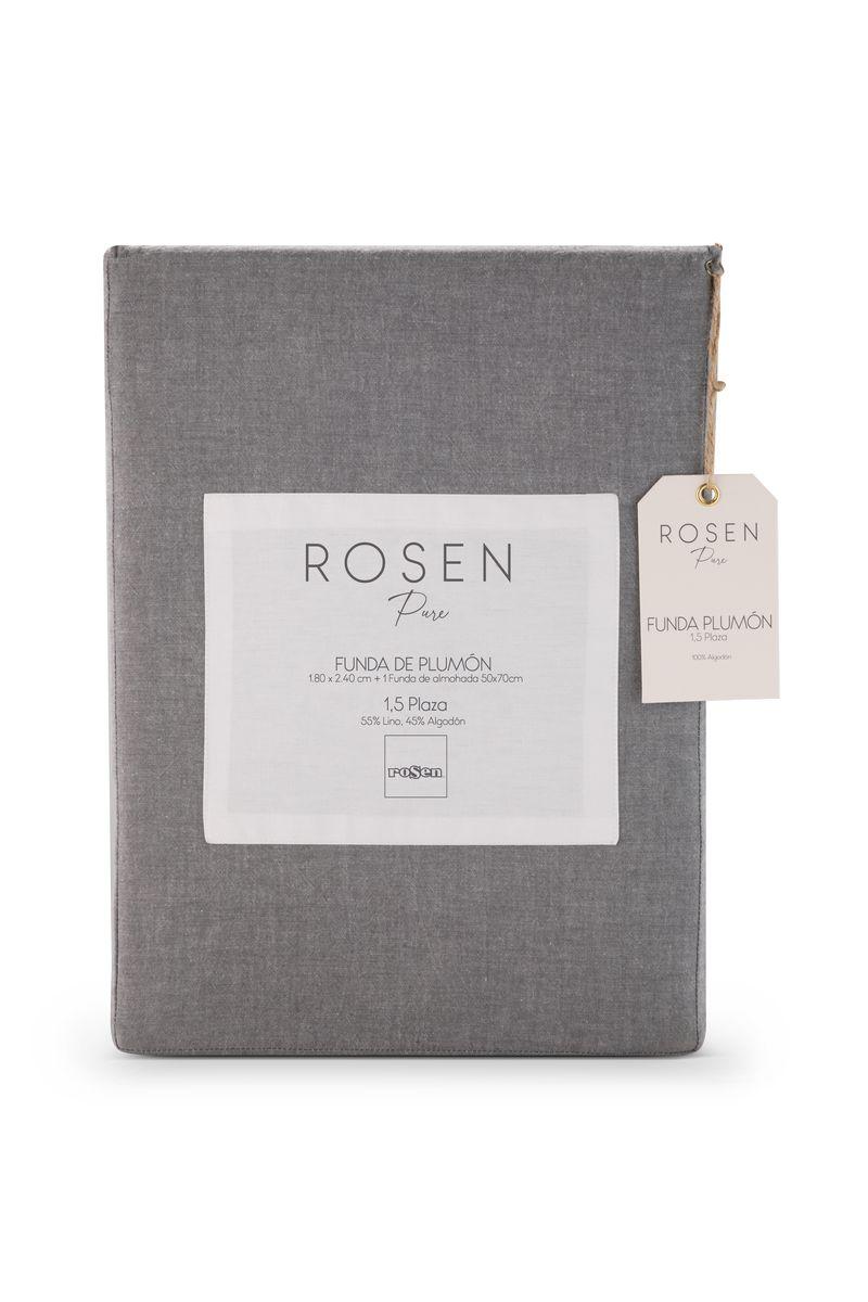 Funda Plumón Rosen Algodón Pure New Lanin 1,5 Plazas Gris-5
