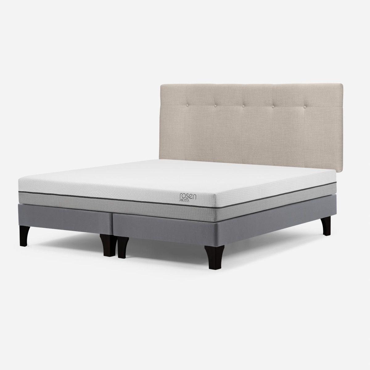 Cama Europea Pratta King Pata Madera BD +Respaldo New Bennet-2