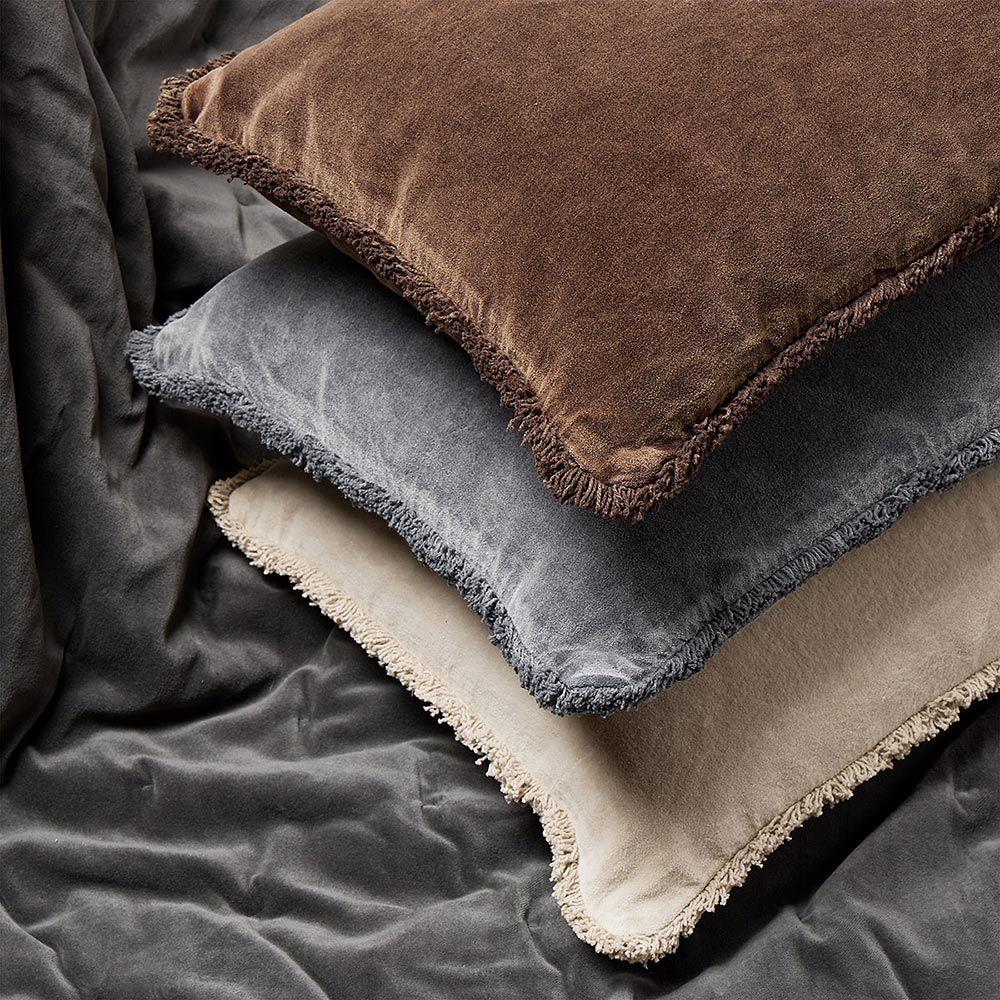 Funda Cojín Velvet Flecos Arena 60X40 cm-3