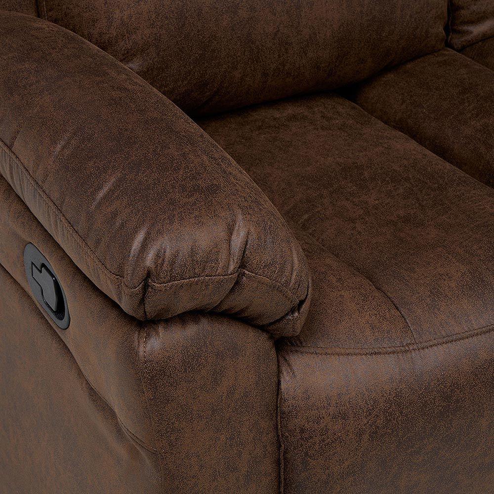 Sofá Reclinable Ascott 3 Cuerpos Manual Cuero PU Chocolate-8