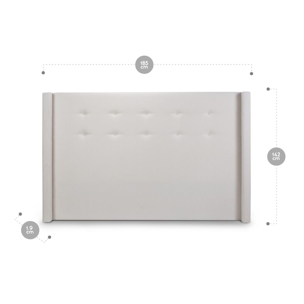 Respaldo Brickell 2 Plazas Rosen Tela Gray-2