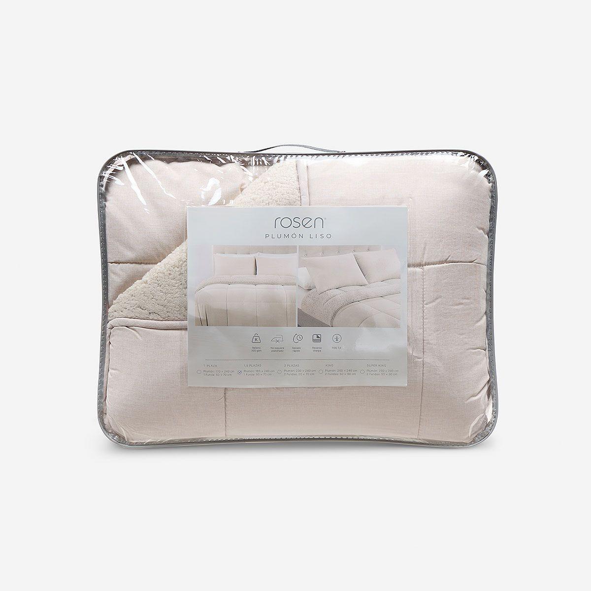 Plumón Sherpa Liso Arena Melange 1.5 Plazas-4