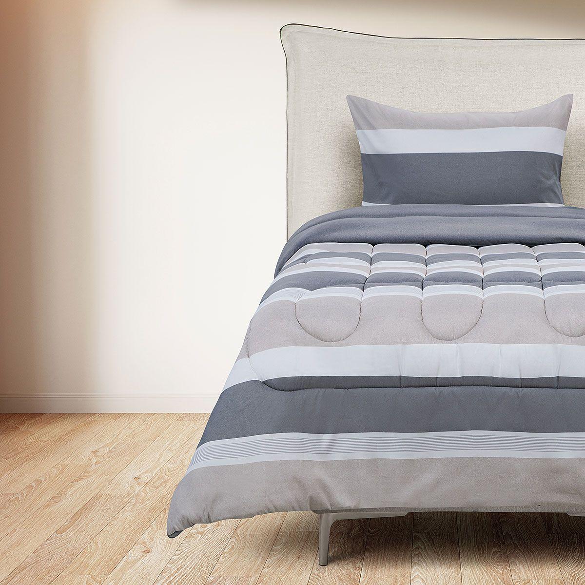 Plumón Reversible Soft Touch Amaro Gris 1,5 Plazas-2
