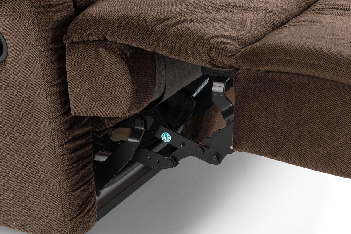 Sofá Reclinable Rosen Jarrie 3 Cuerpos Chex Manual Tela Café-11