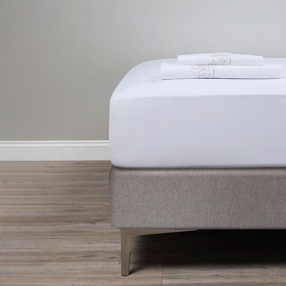 Sábana Rosen 220 Hilos Bordada Floral Blanca 1,5 Plazas-4