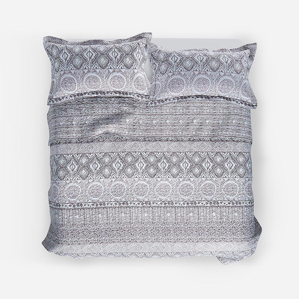 Quilt Estampado Reversible Britta Gris 2 Plazas-0