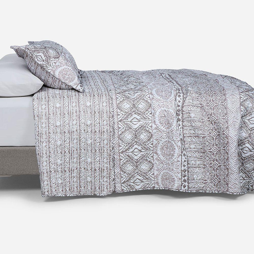 Quilt Estampado Reversible Britta Gris 2 Plazas-3