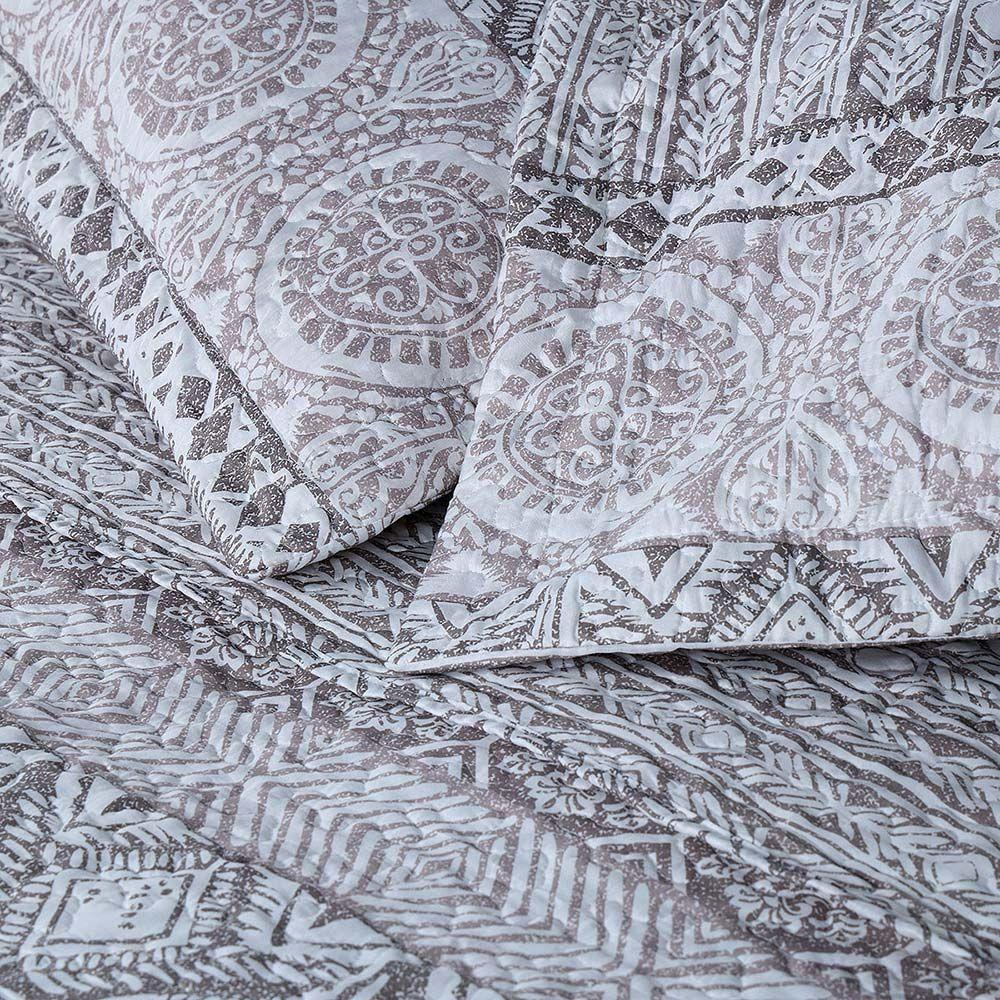 Quilt Estampado Reversible Britta Gris 2 Plazas-4