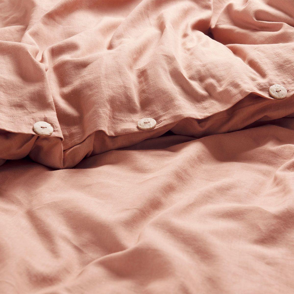 Funda Plumón Rosen Lino-Algodón Pure Liso 1 Plaza Ambar-3