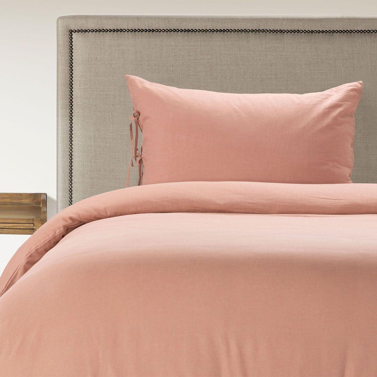 Funda Plumón Rosen Lino-Algodón Pure Liso 1 Plaza Ambar-4