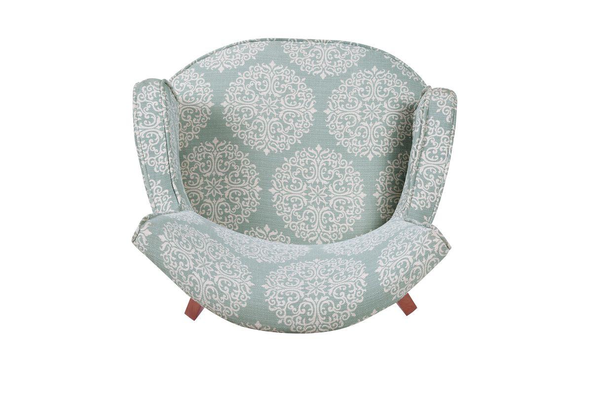 Set 2 Poltronas Rosen Emily Tela Flor Celeste-5