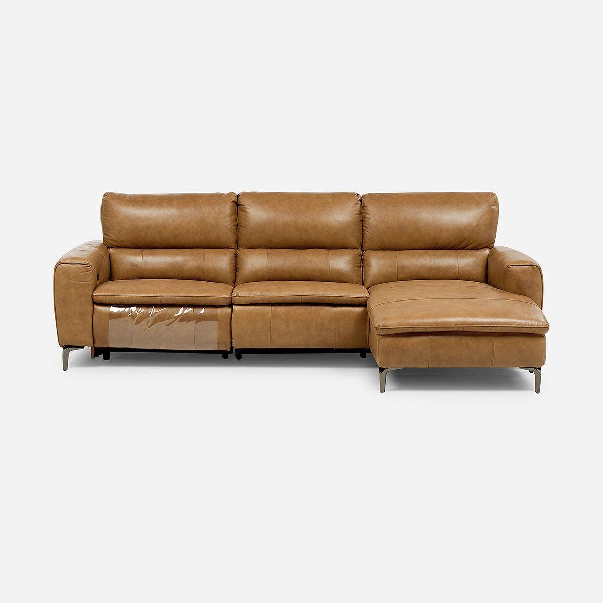 Sofá Reclinable Jensen Eléctrico Derecho Cuero Whiskey-3