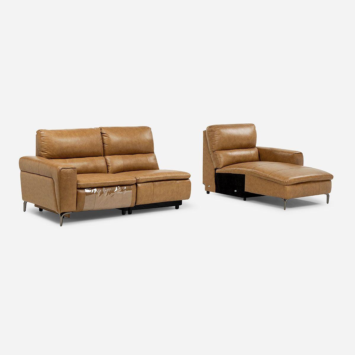 Sofá Reclinable Jensen Eléctrico Derecho Cuero Whiskey-6