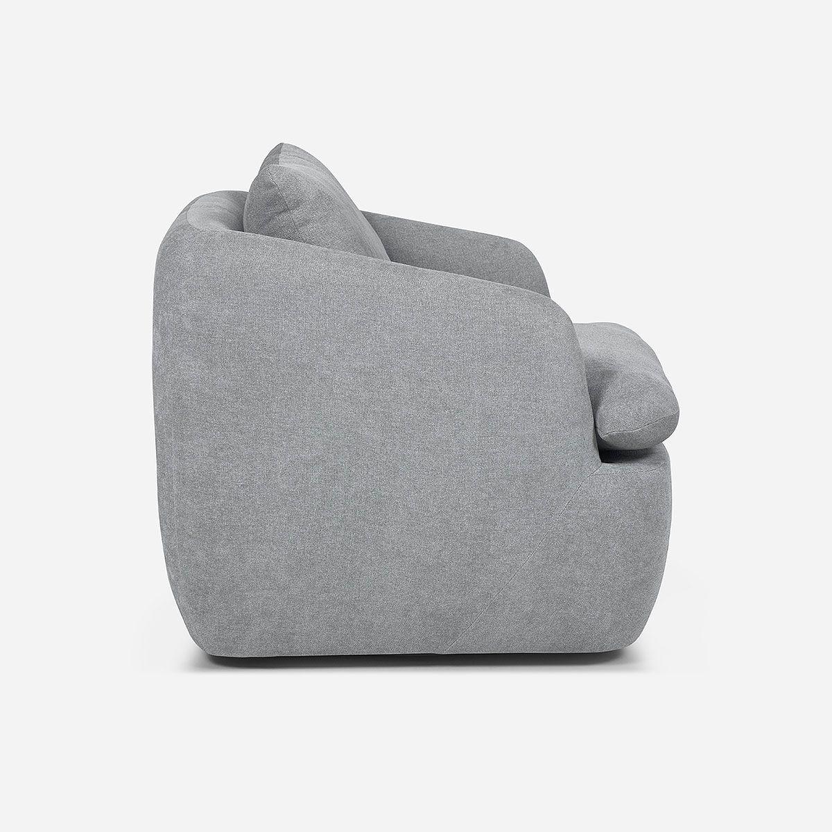 Poltrona Giratoria Rosen Newton Tela Gris Plata-2