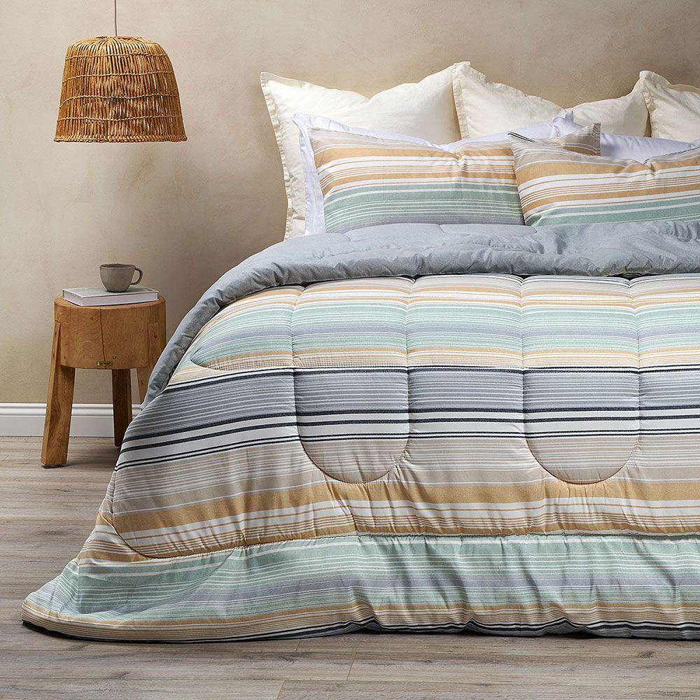 Plumón Reversible Soft Touch Alirio Azul King-2