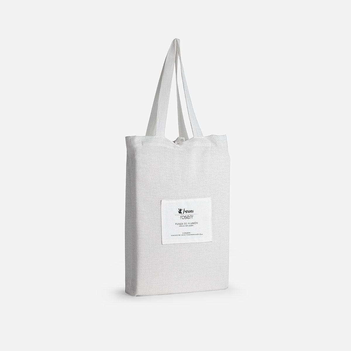 Funda Plumón Froens Lino-Algodón Rayas Crudo 1,5 Plazas-3