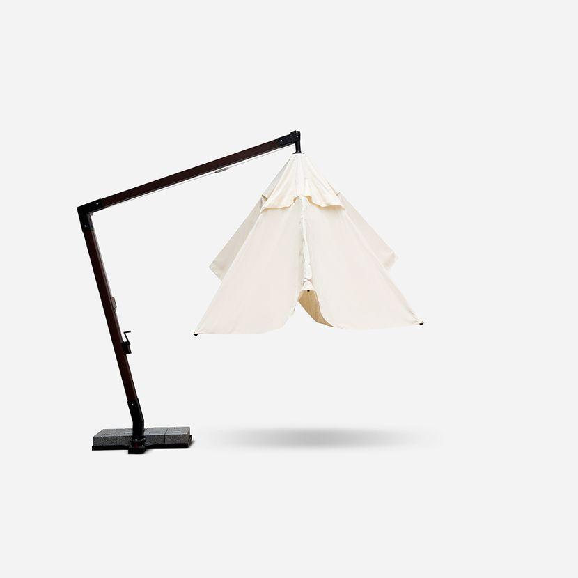Quitasol Rosen Fibra Vidrio Cuadrado 3X4X8 con Pedestal Café-2