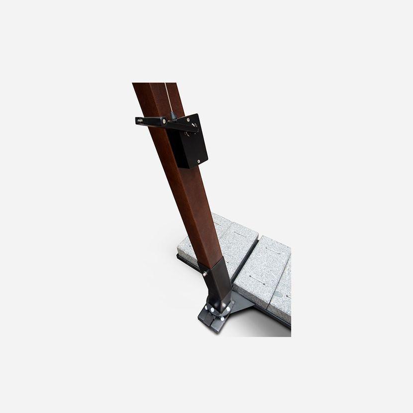 Quitasol Rosen Fibra Vidrio Cuadrado 3X4X8 con Pedestal Café-6