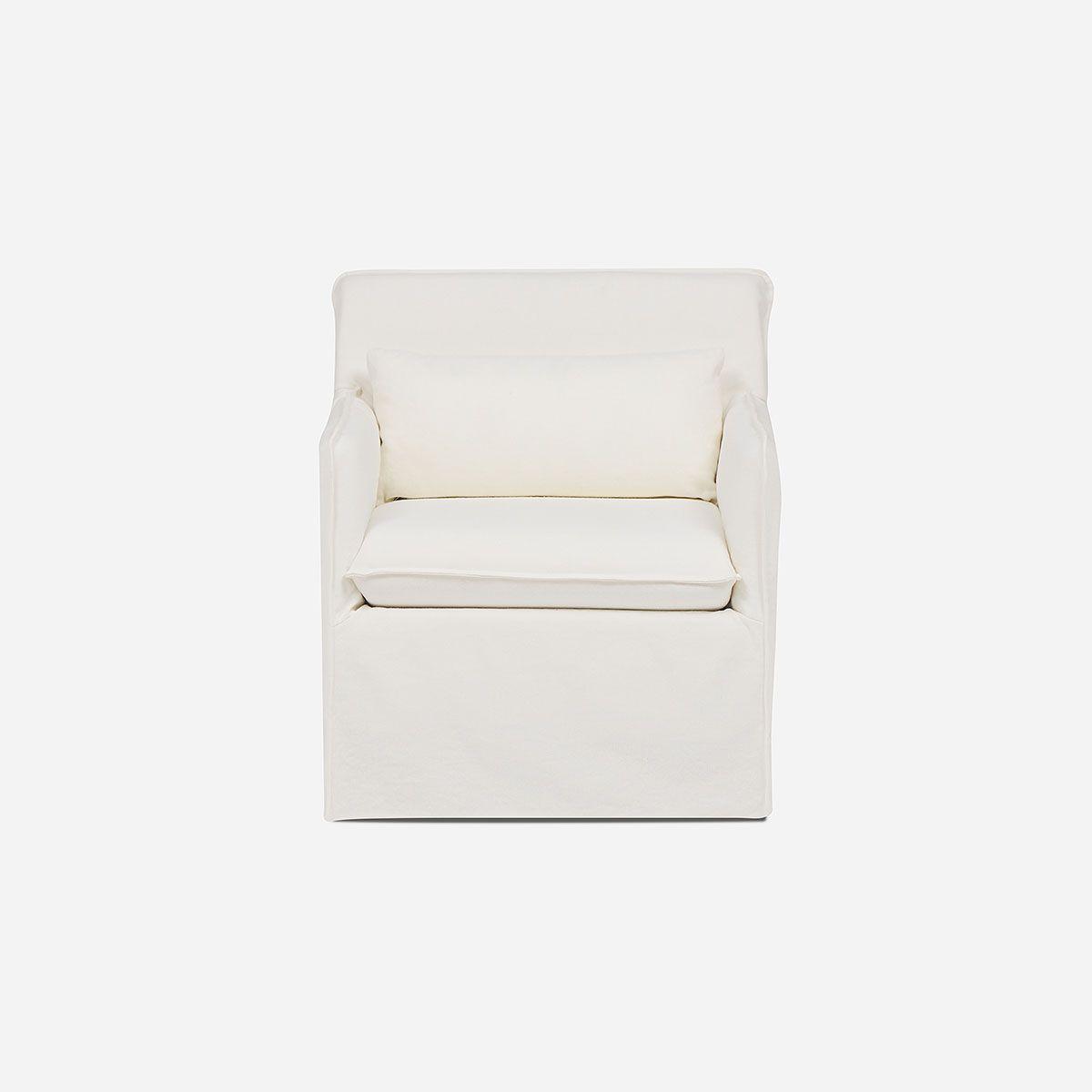 Sillón Lazcano 1 Cuerpo Tela Blanco-1