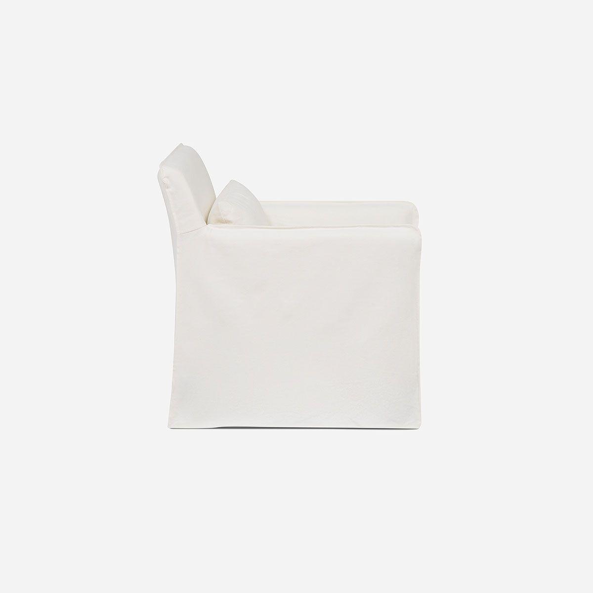 Sillón Lazcano 1 Cuerpo Tela Blanco-2