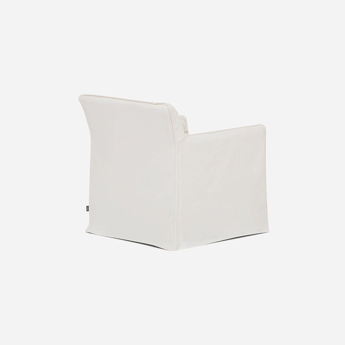 Sillón Lazcano 1 Cuerpo Tela Blanco-3