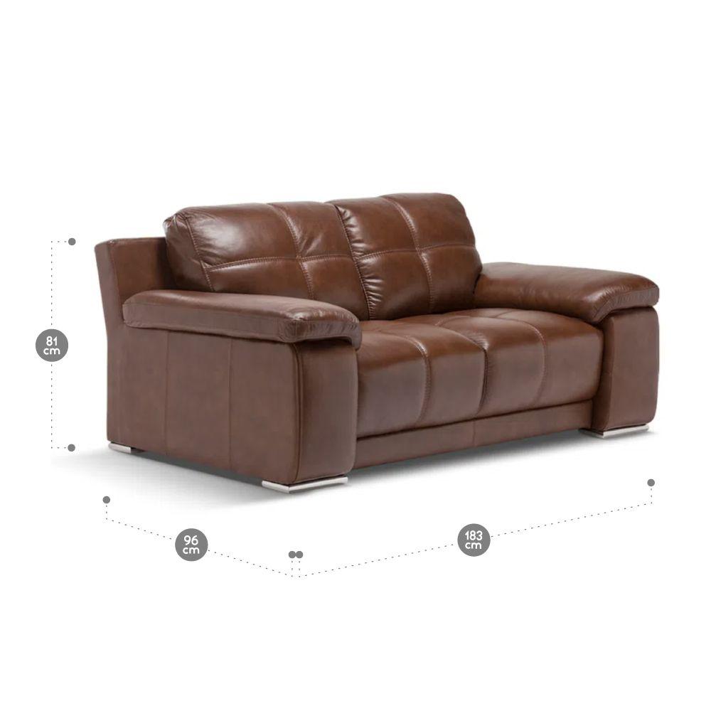 Sofá Rosen 5037 2 Cuerpos Cuero Caramelo-2