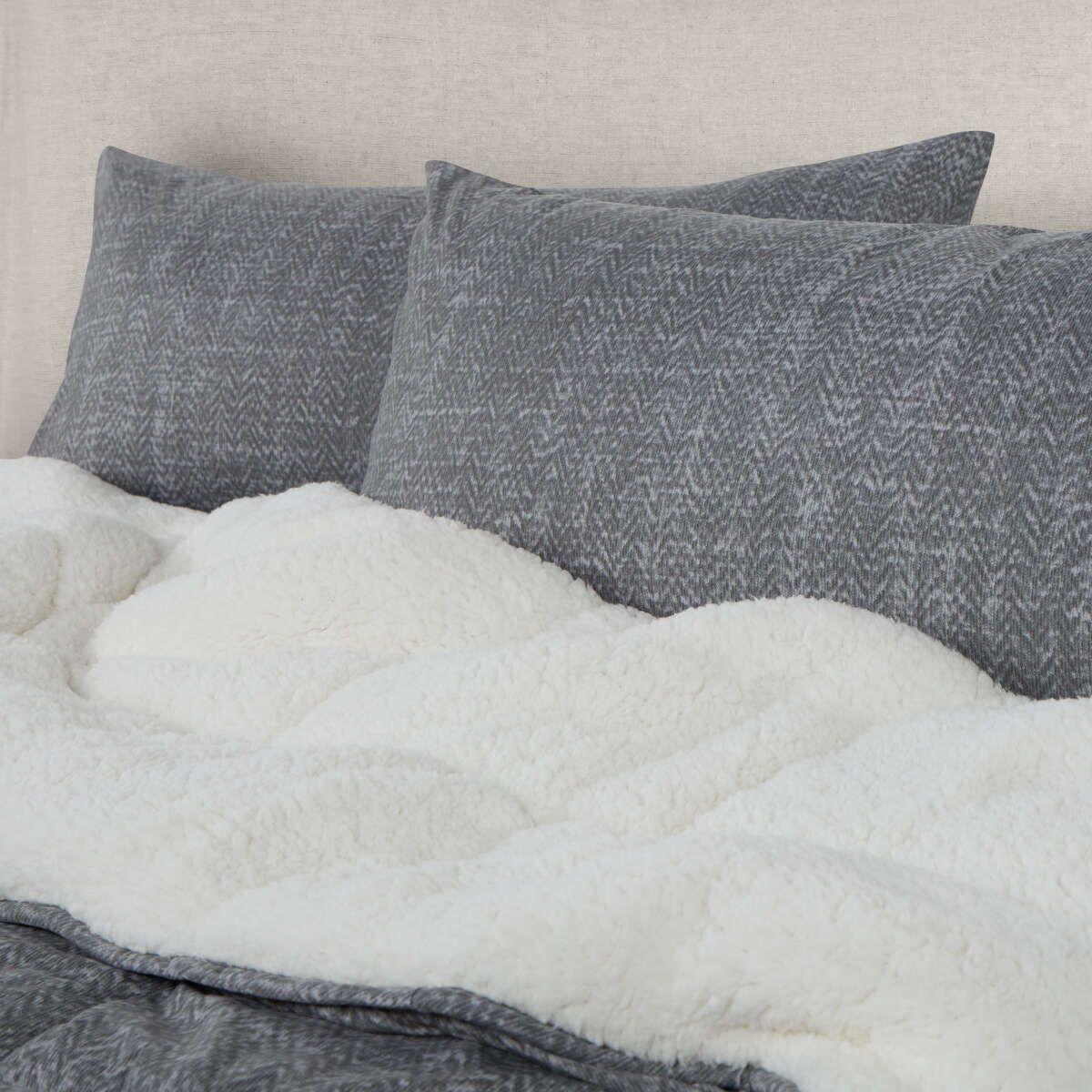 Plumón Alaska Sherpa Liso Gris 1,5 Plazas-2